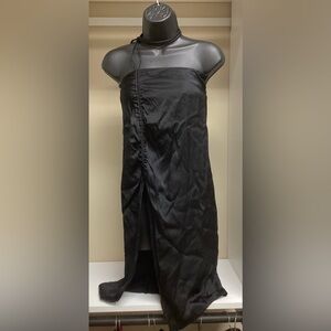 Elegant Black Satin Skirt